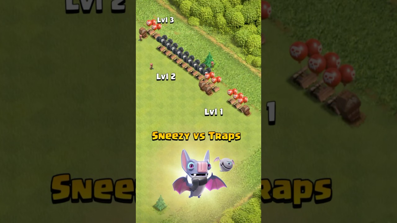 Sneezy Verses All Traps Explained (Clash of Clans) | 