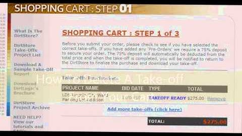 How To Delete A Take-off From Your Shopping Cart