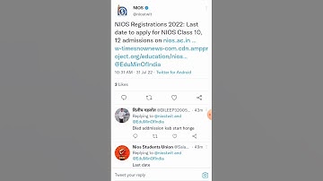 NIOS Registrations 2022: Last date to apply for NIOS Class 10, 12 admissions | Task Is Helping NIOS