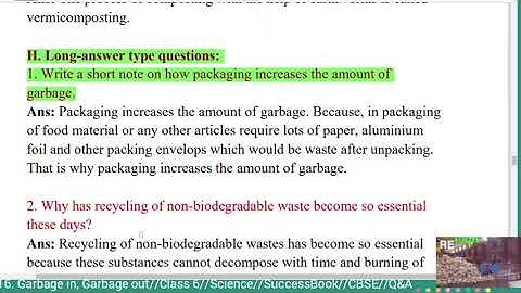 16. Garbage in, Garbage out//Class 6//Science//SuccessBook//CBSE//Q&A