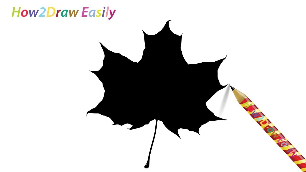 How to Draw a Maple Leaf Silhouette | Easy Step by Step Drawing - YouTube