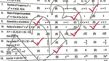 12 class math solved mcqs 2023 paper group I Rawalpindi board ||solved mcqs paper 2023 2nd year