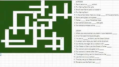 Tuesday Tech Tips #2 Google Sheets Crossword puzzle