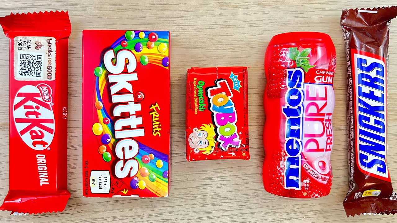 Rainbow Candy & Snickers | Visual Crunch Party 🌈🍫 - YouTube