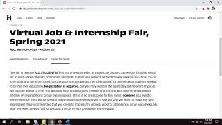 Accessing Job Fair & Registering for Sessions