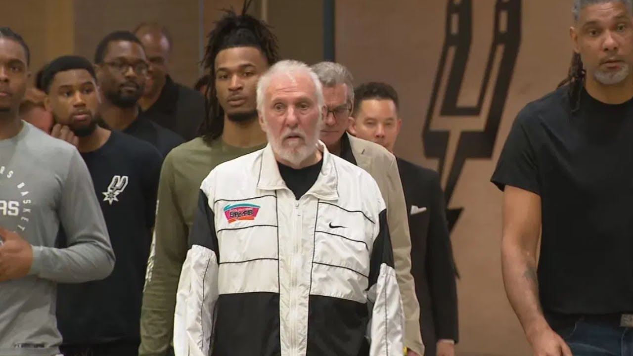 Gregg Popovich makes first public appearance since stroke as Spurs introduce new head coach