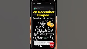Dropee question of the day code 28 December | Dropped question of the day code | Dropee Code