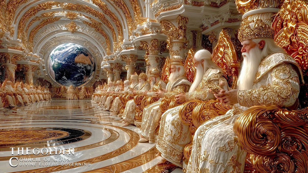 The Golden Council of Gods | Divine Elders Governing Earth in a Heavenly Palace