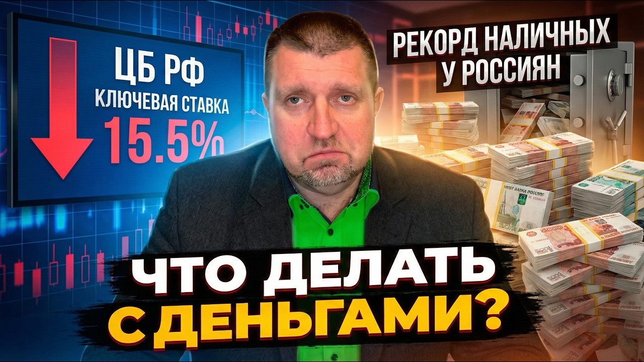 Рекордный объём наличных у россиян! ЦБ снизил ставку до 15,5% || Дмитрий Потапенко*