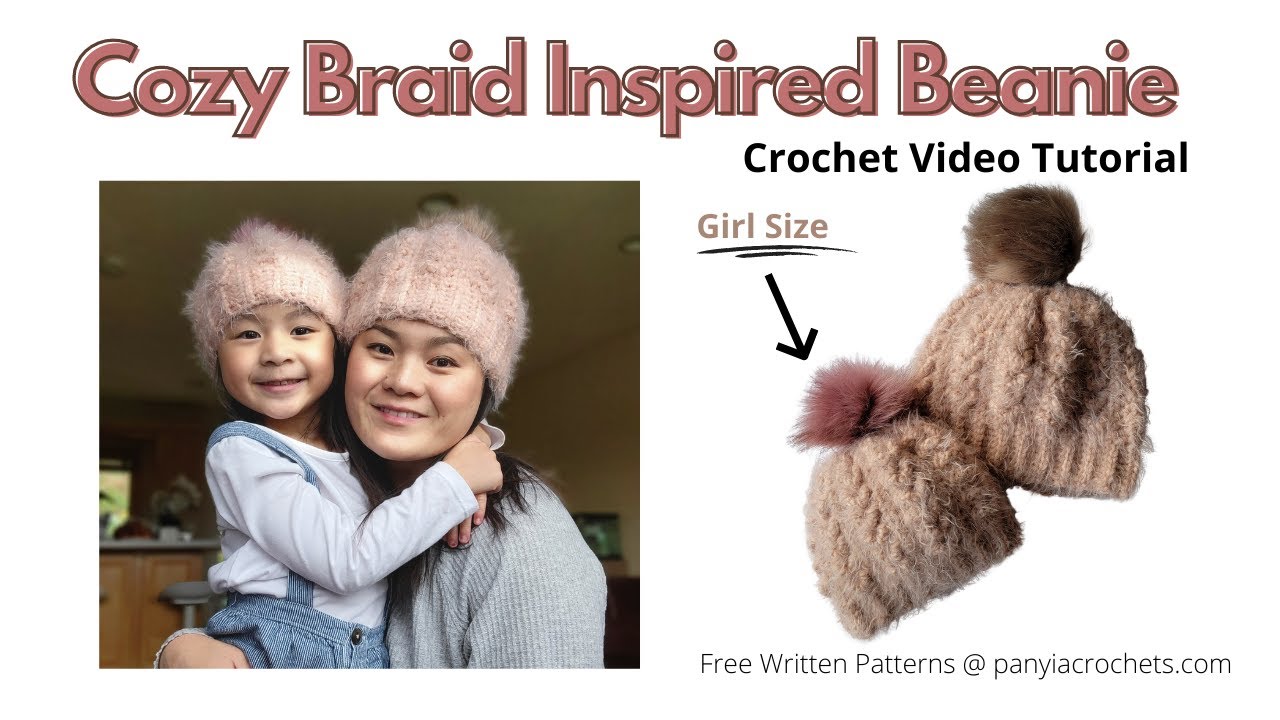 Cozy Braid Inspired Beanie Girl Sized Beanie How to Crochet YouTube