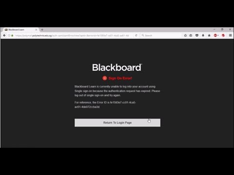 (Keep passwords & history) Fix Blackboard's Single Sign On Error (SSO) (and Polymall's)