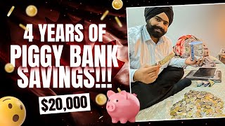 SAVINGS IN CANADA || Opened my GOLAK (Piggy Bank). My 4 years of savings, started when i was student