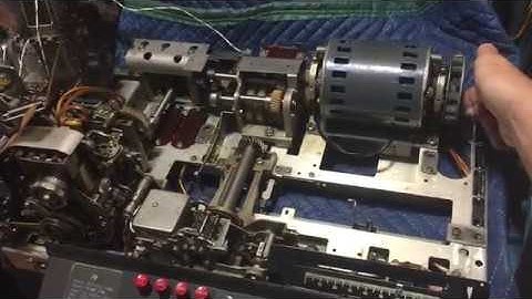 cranking the motor by hand 28-ASR Teletype M28