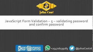 JavaScript Form Validation   5   Validating Password and Confirm Password