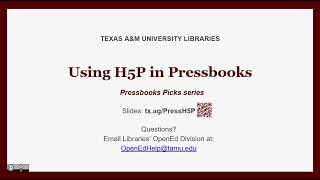 Using H5P in Pressbooks