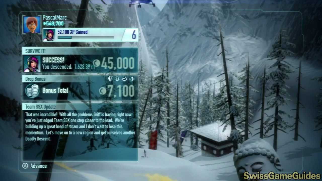 SSX - World Tour - Walkthrough Part 21 - Burnout - Survive It! (Deadly Descent - Thin Air)