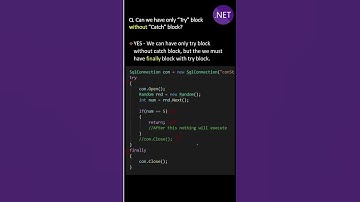 Can we have only Try block without Catch block ?