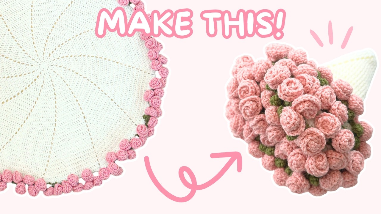 Простой мастер-класс по вязанию пледа в виде цветочного букета для начинающих | Как связать крючк...