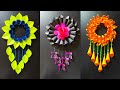 3 Beautiful Flower Wall Hanging / Paper Craft For Home Decoration/Easy flowers making with paper DIY