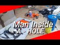 Man inside a hole! Enclosed Space Entry Pipe Tunnel Cleaning Void Space