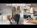 6 am productive morning routine  work grwm current make up routine  get coffee