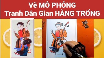 Nét màu trong tranh dân gian Hàng Trống | Vẽ Mô Phỏng tranh Dân Gian  Hàng Trống-Tố nữ ngồi | KCart3