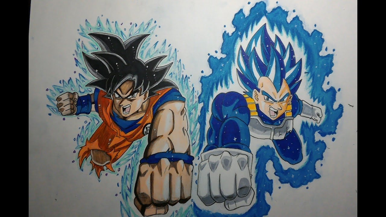 Drawing Goku Ultra Instinct And Vegeta Beyond Super Saiyan Blue Dragon Ball Super