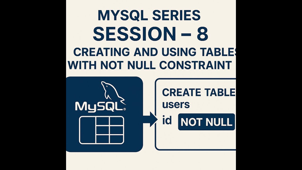 spring boot pt. 4: create mysql table, @entity,... MySQL Series - Session -- 8 - How to create and use tables with NOT ...