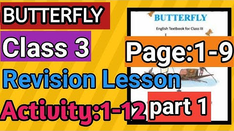 Class 3 English Butterfly Revision Lesson All Activity Solution Class 3 English WBBSE