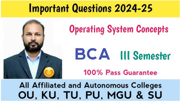 Besturingssysteemconcepten Belangrijke vragen 2024-25 BCA III Semester 3e Semester Imp OU PU