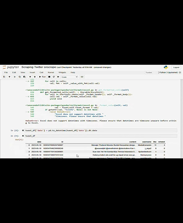 Excel does not support datetimes with timezones full video on channel 