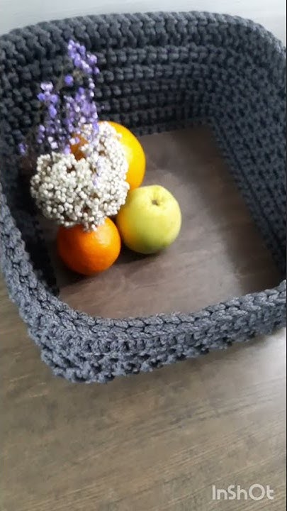 Корзина из полиэфирного шнура 5мм с сердечником. Донышко тонированная ...