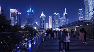 Shanghai Lujiazui Cyberpunk Night Walk | Ambience Sound | 4K 60fps