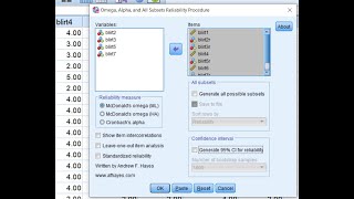 Part 2 of McDonald's omega as alternative to Cronbach's alpha using Hayes OMEGA macro