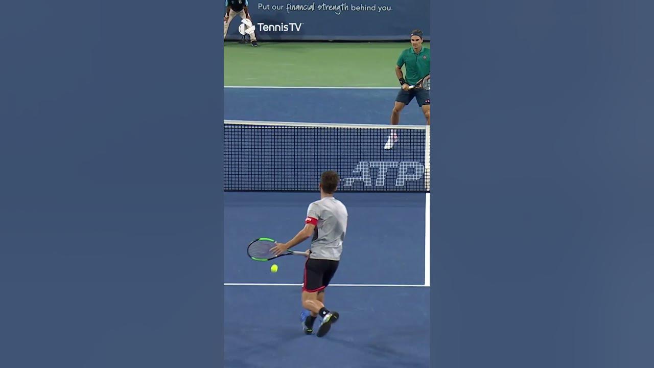 Roger Federer hits a sublime twohanded backhand volley 😍 YouTube