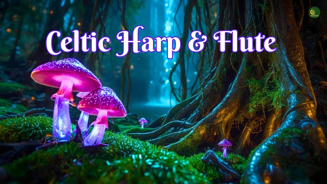 Celtic Flute & Harp | Fantasy Mushroom Jungle & Waterfall Sounds