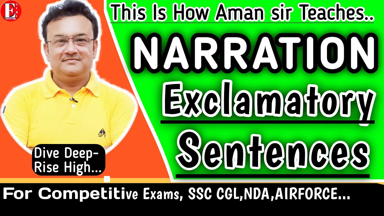 Narration | Exclamatory Sentence | rules | Direct Indirect in English grammar in Hindi | part 1 |