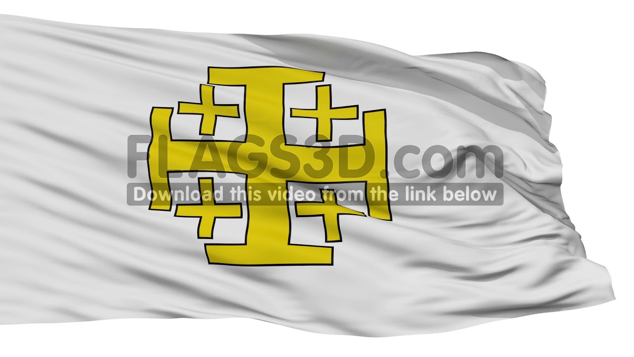 Jerusalem Cross Flag, Isolated On White Seamless Loop - YouTube