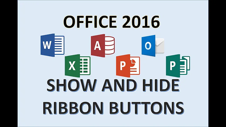 Office 2016 - Ribbon Options - How to Show and Auto Hide Tabs Groups & Commands in Microsoft MS 365