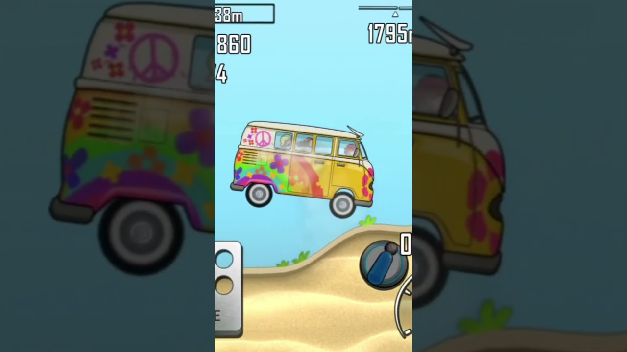 Hill climb racing with hippie van😍😍 