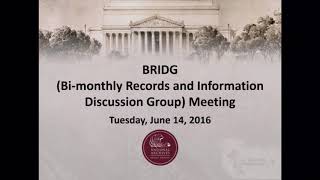 BRIDG Meeting June 14, 2016