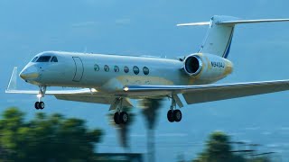 PRIVATE JET Plane Spotting At Van Nuys Airport | Wet Conditions