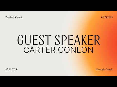 Guest Speaker: Carter Conlon. September 24, 2023