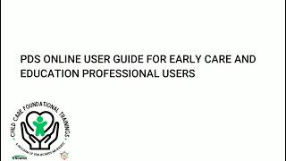 PDS Online Participant User Guide