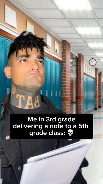 Delivering note to 5th grade class: