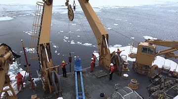 Piston Core sampling aboard USCGC Healy, Canada Basin