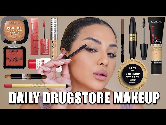 DRUGSTORE Full Face Makeup Tutorial! | Nina Ubhi class=