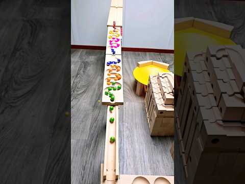 Big Haba Marble Run ASMR 🌈✨️🌈🧸 and Cuboro Tower #shorts