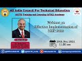 Webinar on "Effective Implementation of NEP 2020"