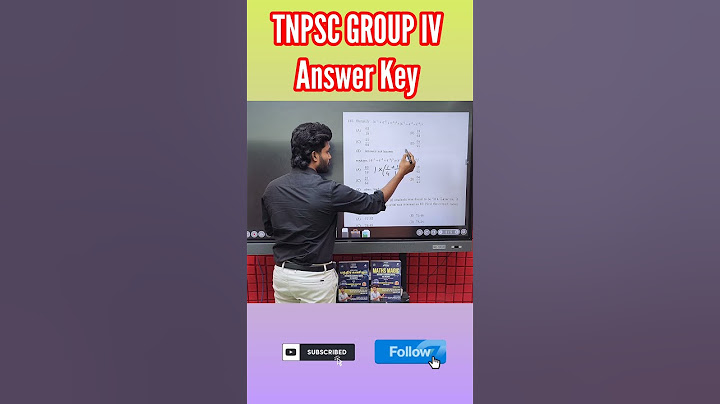 TNPSC GROUP IV ANSWER KEY